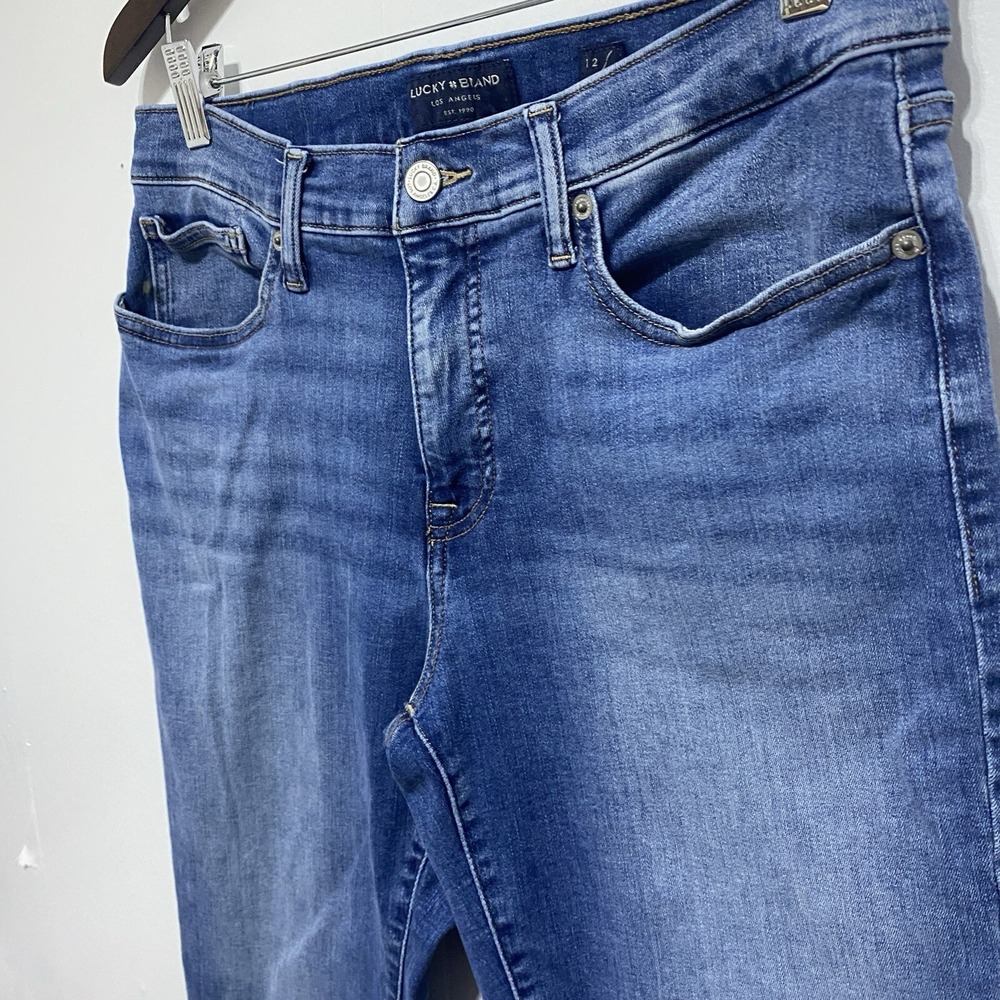 Lucky Brand Jeans Womens 12 31 Medium Wash Mid Rise Ava Crop Stretch Ankle - Picture 3 of 9
